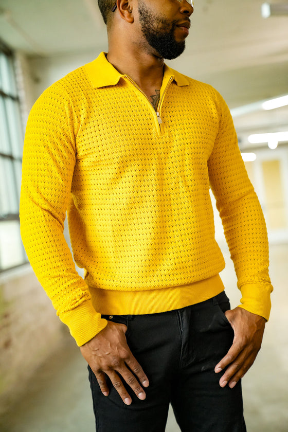 Diamond Knit Mustard
