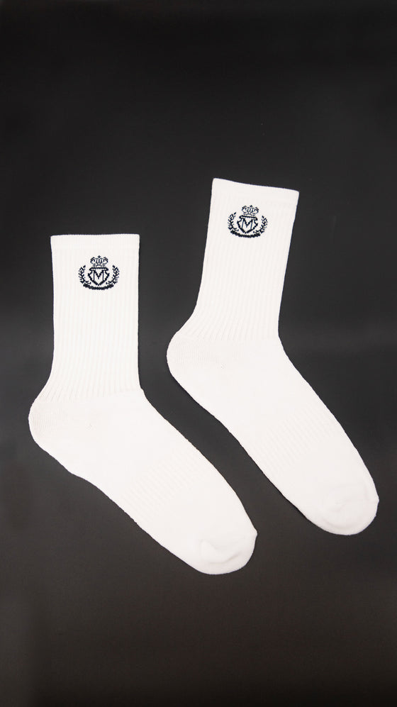 Royal Crest Socks (White)