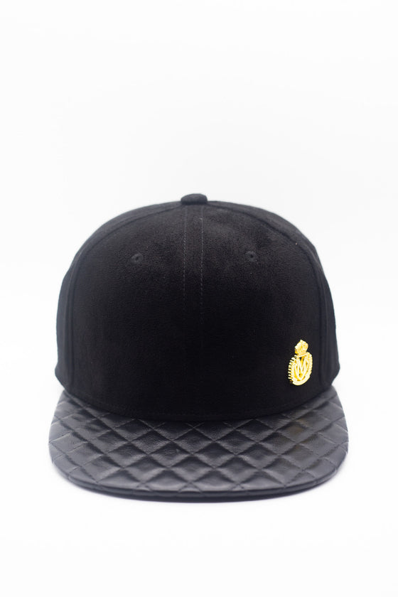 Noir Crest Hat (Vegan Suede)