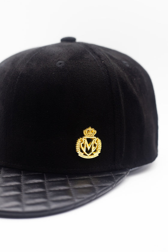 Noir Crest Hat (Vegan Suede)
