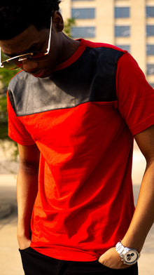  Leather Accent Shirt