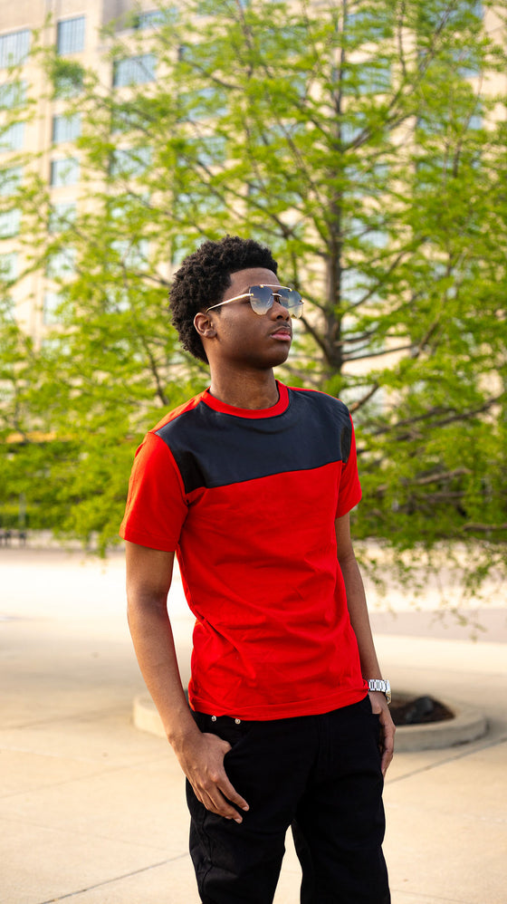 Leather Accent Shirt